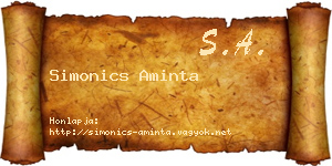Simonics Aminta névjegykártya